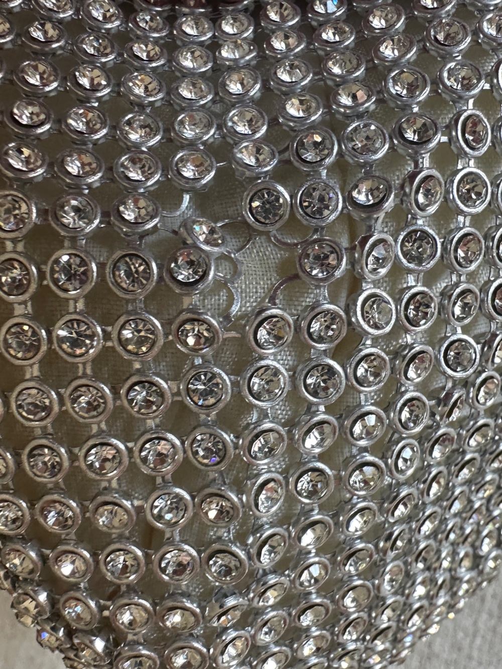 Silver Crystal Mesh Evening Bag - Picture 7 of 8